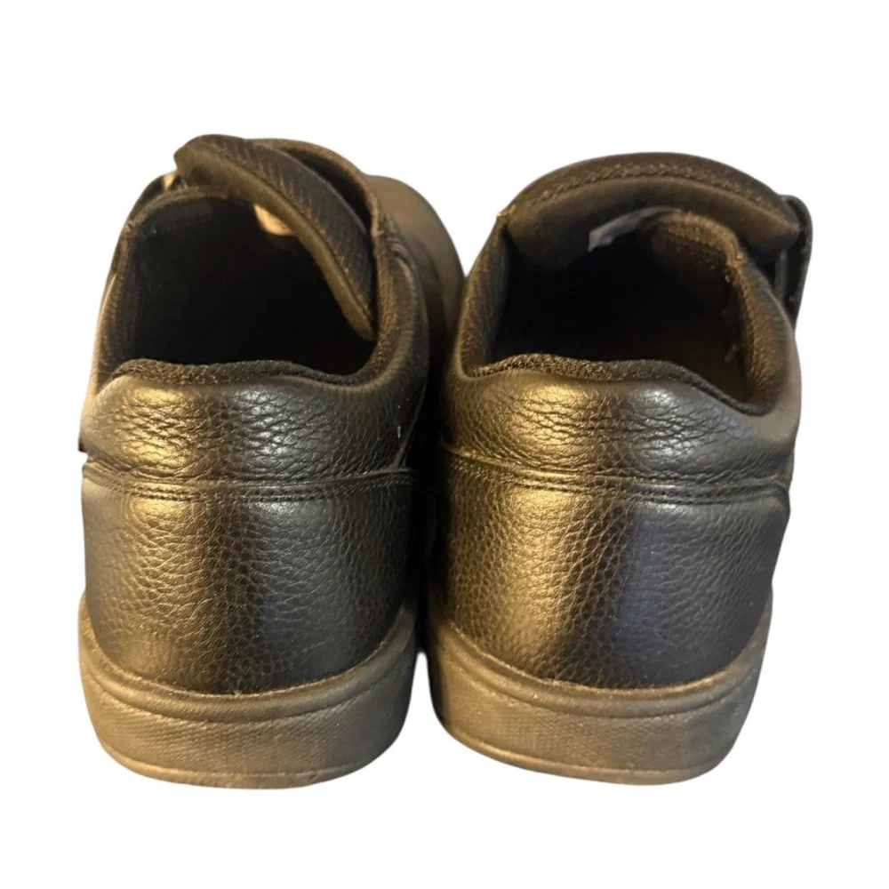 OrthoFeet Mens Broadway 510 Black Leather Strap Walking Shoes Size 10 2E Wide